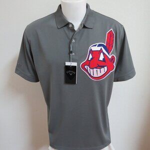 New 2XL INDIANS Gray Callaway Men's db #21L Polo Shirt